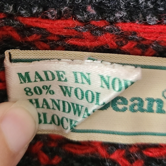 LL Bean Vintage Norwegian Wool Birdseye Sweater - Picture 4 of 6